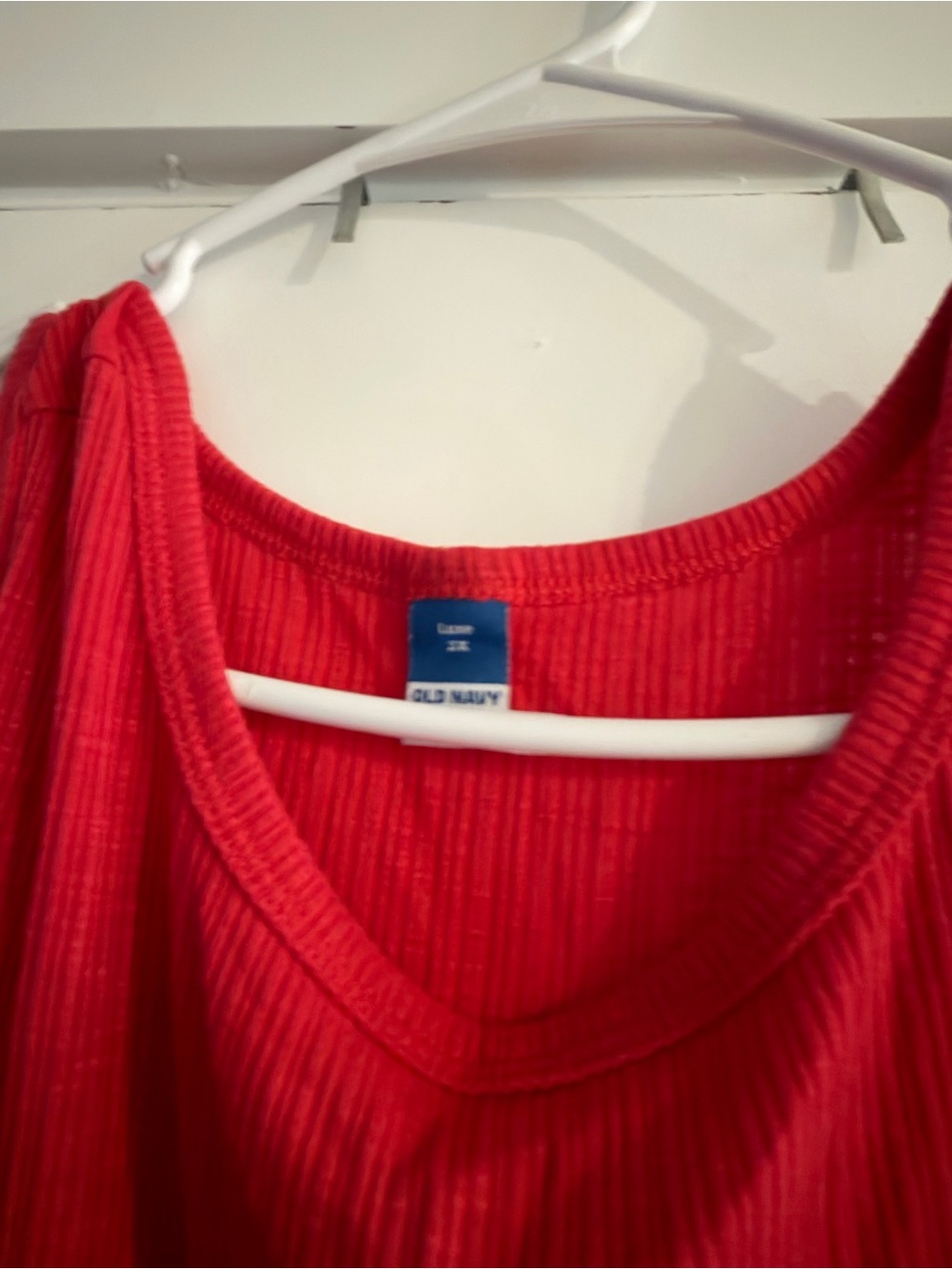 Old Navy Bright Red Ribbed Tank Top - Picture 2 of 3